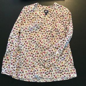 Lands’ End chicken print blouse